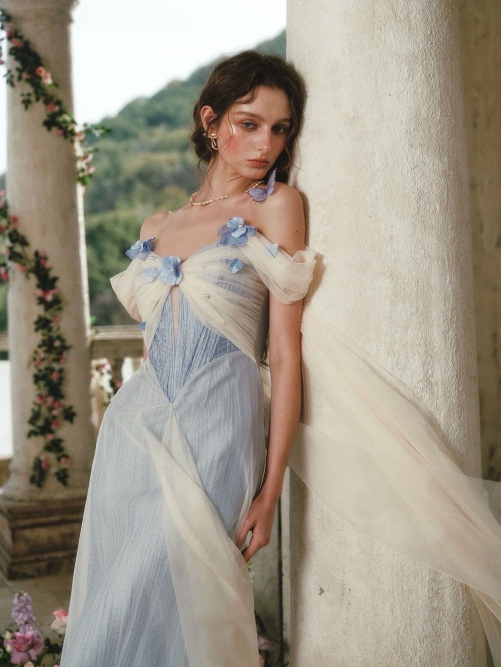 NEW LaceMade Blue Iris Bird Corset Dress Size S - Picture 4 of 12